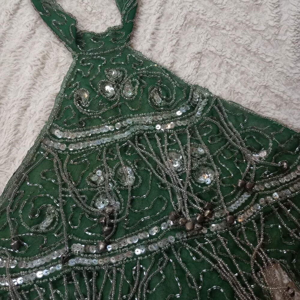 Y2K Asymmetrical Beaded Sequin Fairy Halter Top - Picture 2 of 4